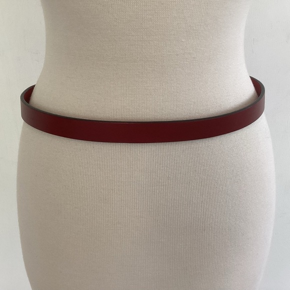 Coach Reddish Brown Cowhide 3/4” Wide With Square Silver Color Metal Buckle Med - Picture 4 of 8